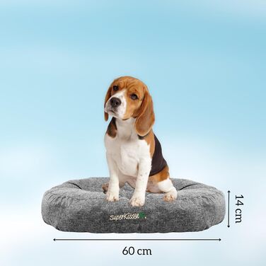 Гіркий лежак для собак середніх порід SuperKissen24 - водонепроникний лежак для котів - лежанка для собак з антикіготного матеріалу - антиалергенний та протиковзкий - лежанка для собак M 60 см x 14 см сірий