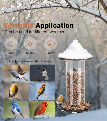 Металевий годівник для птахів, підвісний, 0,36 кг - цілорічне годування, для саду та тераси