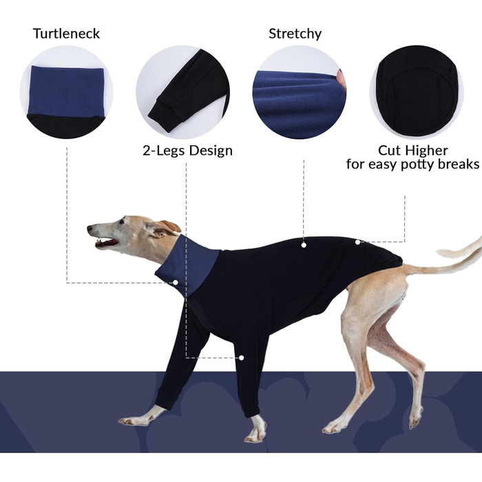 Теплий плед-пуловер для Whippet, Greyhound та інших породистих собак. Плед-пуловер, тепла піджака для собак, фліс, піжама для собак (оливковий, чорний, XL)