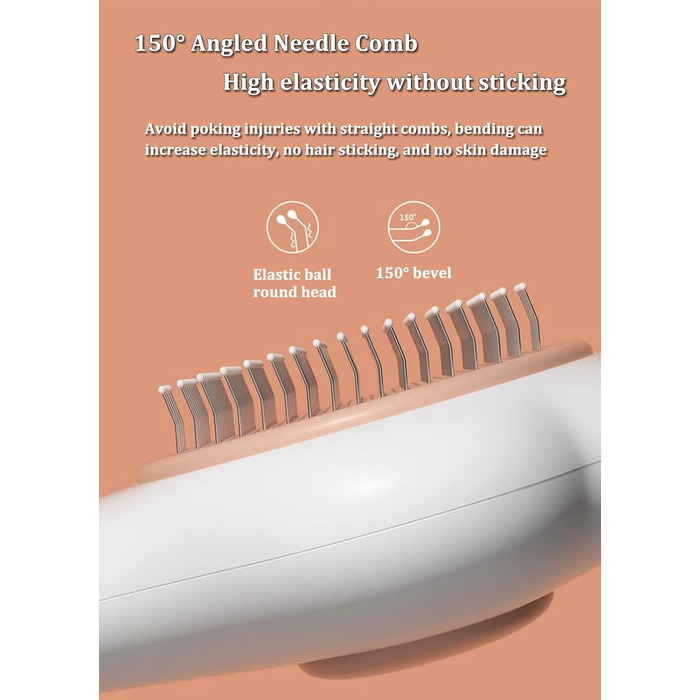 Щітка для котів та собак, видалення підшерстка, швидке прибирання, рожева