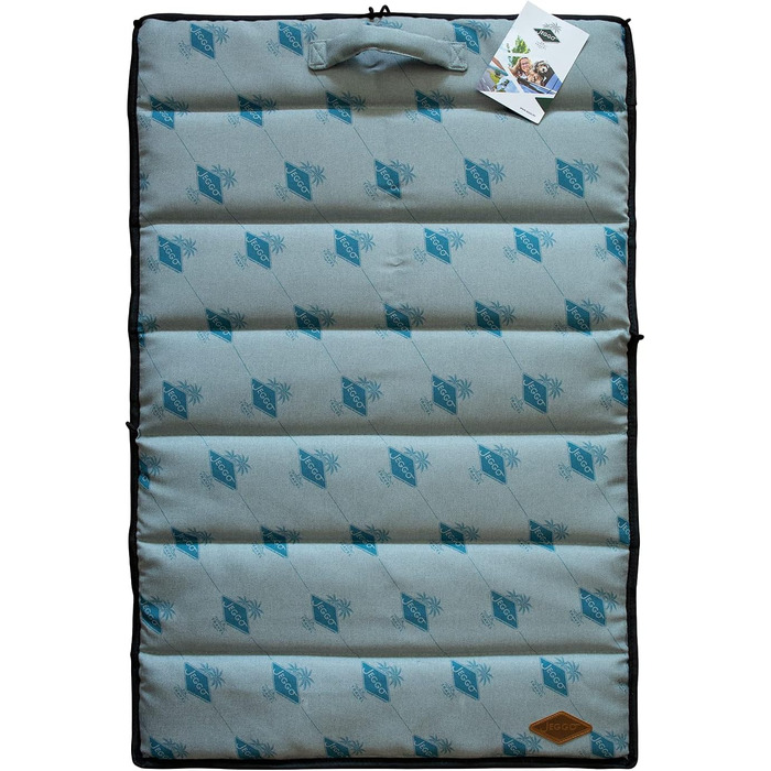 Килимок для собак JEGGO 'Cannes', компактний та мобільний, з ручкою для перенесення, для собак та людей, ідеальний для подорожей, водовідштовхувальний, Made in EU (Блакитний, Large)