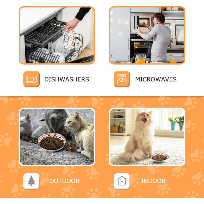 Набір мисок для котів (6 шт.) з кераміки: миски для корму, годівниці, мисочки для води