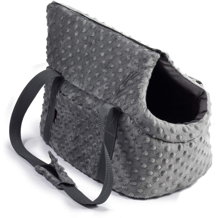 Сумка-переноска для собак та котів (Minky), сіра, S, до 5 кг, 34 x 22 x 26 см