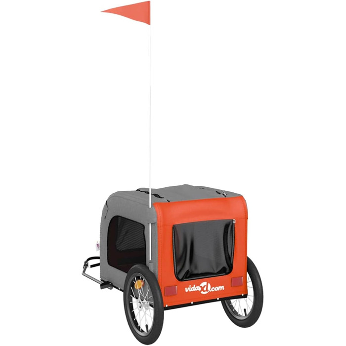 Ферштанґер для велосипеда Festnight для собак, вантажний причіп, транспортний причіп, Oxford-Gewebe, 45 кг, 125 x 64 x 66 см, помаранчево-сірий