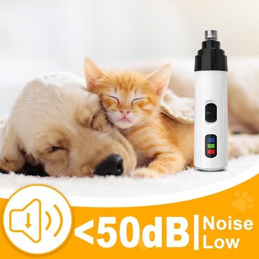 Електричний точило для собачих кігтів Silent Diamond Bit - безпечна електрична пилка для собак з 3 насадками, USB, 2 швидкості