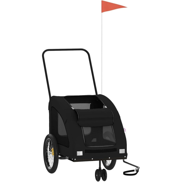 Причіп для собак Robuster Oxford, чорний, сталь, PVC, вантажопідйомність 45 кг, 68 x 137 x 72 см