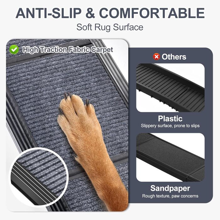 Рампа для собак Lange: складана, портативна, з антиковзким покриттям, до 113 кг, для авто, SUV та вантажівок