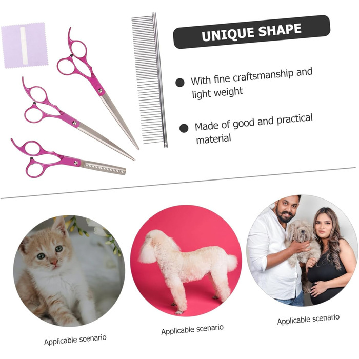 Професійні вигнуті ножиці для грумінгу собак Mipcase з нержавіючої сталі. Безпечні закруглені кінчики для стрижки та догляду вдома та в салоні