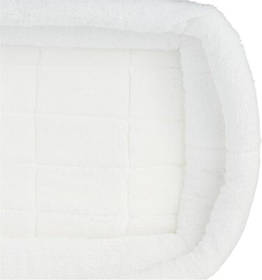 Кімната для домашніх тварин Midwest Homes for Pets QuietTime, велика, з подвійним бордюром, біла плюшева матрац, машинне прання, безпечне місце з еластичними стрічками, 76 см, 82 x 10 x 51 см