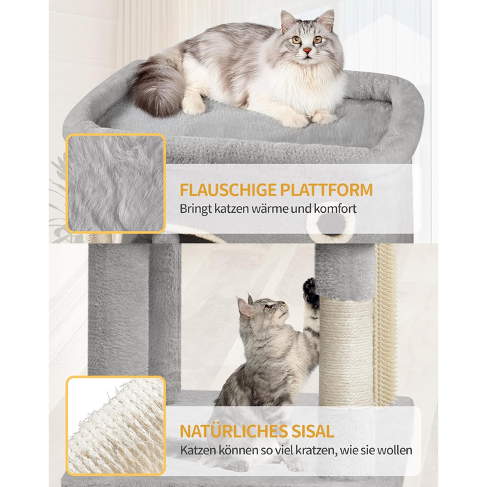 Драбина-кіготь для котів Hzuaneri, 178 см, XXL, сірий