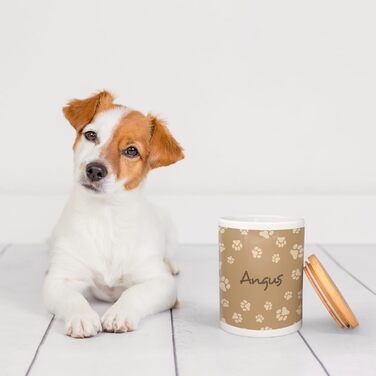 PICANOVA: персоналізована контейнер для ласощів з ім'ям - подарунок для собак - зберігання сухого корму - керамічна банка для власників собак та котів - Simply Paws Design