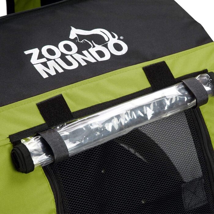 Причіп для велосипеда Zoomundo для собак, червоно-чорний, з металевим каркасом (зелений)