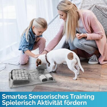 Килимок для собак - іграшка-головоломка з 5 елементами та 3 рівнями складності. Міцний матеріал, підходить для собак будь-якого розміру (сірий)