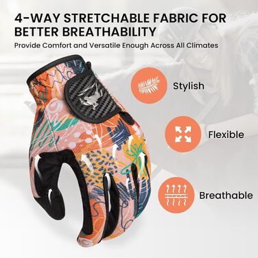 Спортивні рукавички для їзди на конях FINGER TEN з підтримкою сенсорного екрану, для дорослих, оранжевого кольору (L)