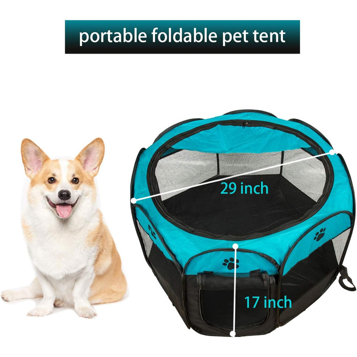 Вольєр для собак та котів BIGWING Style M/L, блакитний, водовідштовхувальний, для цуценят та тварин