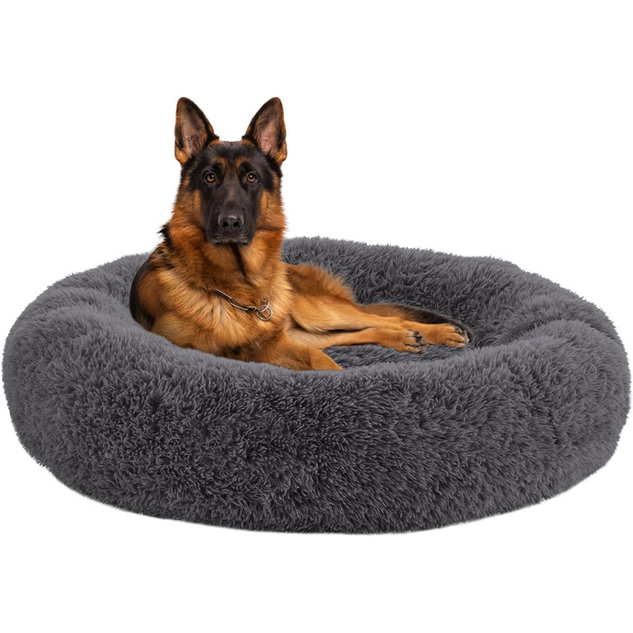 Кругле м'яке ліжко для собак та котів, Anti-Stress, XX-Large, сірий, плюшеве, для дому