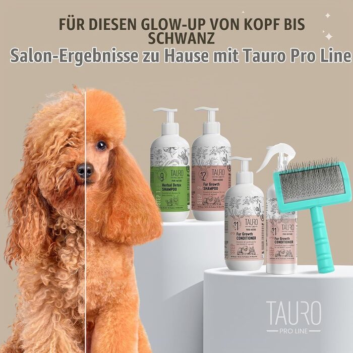 Щітка-розчіс Tauro Pro Line для собак та котів, S, м'яка щетина для розплутування довгої та кучерявої шерсті, м'ятна (10,5 x 6,5 см)