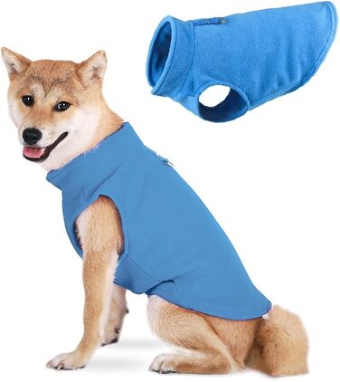 Тепла жилетка для собак з D-кільцем, м'яка та зручна, однотонна, для зими, підходить для котів та собак (зелений, синій, L)