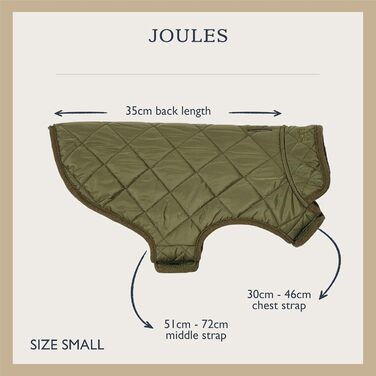Зимова куртка для собак Rosewood x Joules, хакі, легка та тепла, стьобана, для малих порід, машинне прання