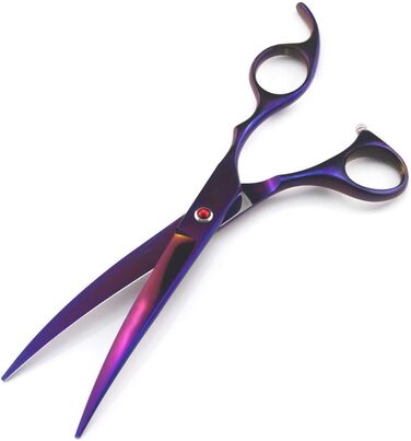 Набір професійних ножиць для грумінгу собак QUNINE, 17.8 см (золотий/фіолетовий)