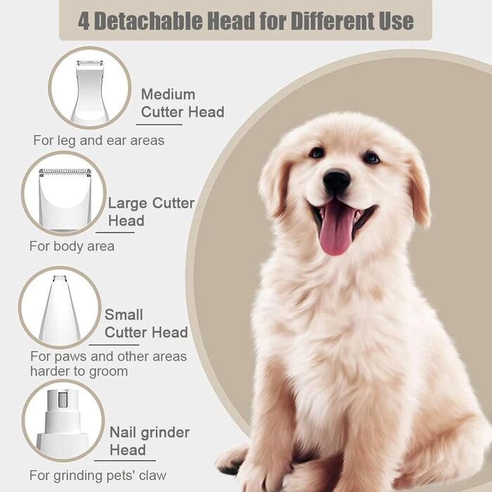 Мультитрим Pro від Dr Pfoten: професійна 4-в-1 машинка для стрижки собак та котів. Тиха машинка для грумінгу, триммер для догляду за лапами.