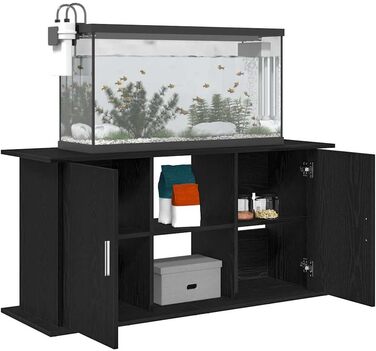 Тумба для акваріума vidaXL 121x41x58 см, ДСП, чорний дуб, міцна акваріумна підставка-шкаф