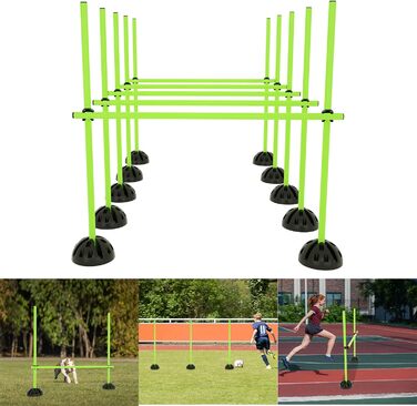 Набір стрибкових стержнів YRHome для тренувань: координація, спритність, дриблінг. 15 стержнів, 10 підставок, 10 кліпсів