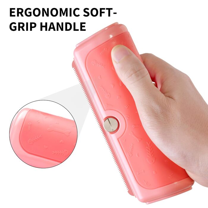 Щітка для собак та котів - двоколірна синьо-жовта, видаляє відмерле волосся та підшерсток, для собак та котів