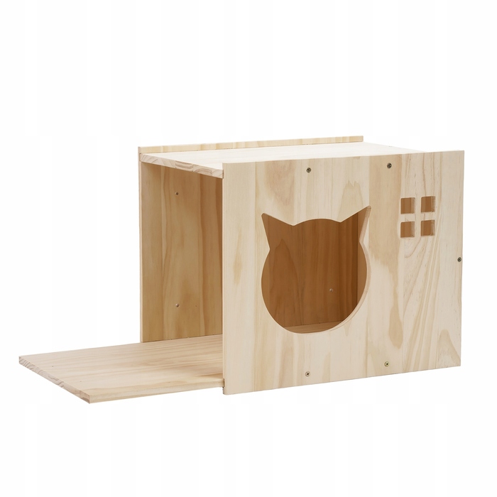 Настінний будиночок для котів Jumi XL, дерев'яний, колір бежевий екру