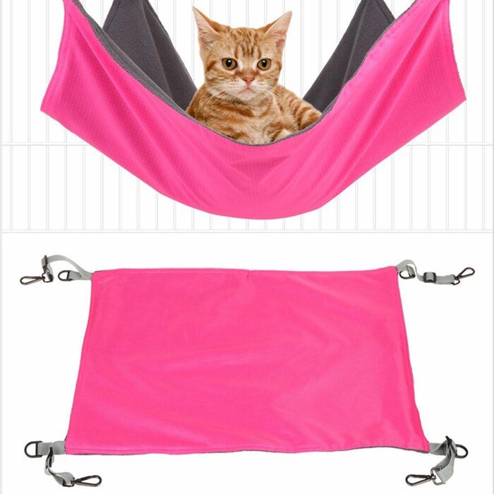Гамак-ліжко для котів NuoYo, рожевий, 56x42 см, водонепроникний, з коротким плюшем