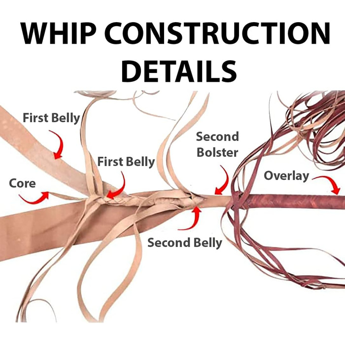 БантОро Крафтс: Батогом з кенгурячої шкіри, 16 плетінь, 3.6м (12 футів), для косплею та реквізиту