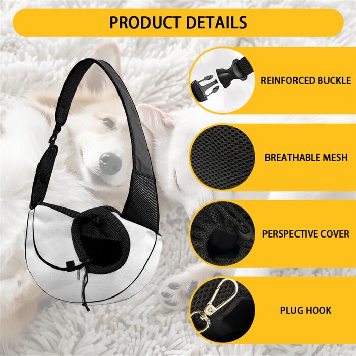 COEQINE Сумка-переноска для собак середніх порід, переноска для тварин, для цуценят, через плече, гаманець, з товстим наповнювачем, регульований плечовий ремінь для Йоркширських тер'єрів, Чихуахуа, принт з відбитком лапок