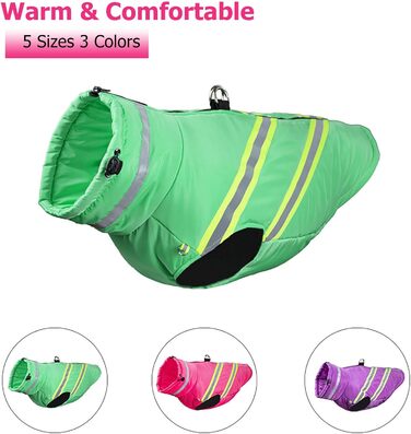 Зимовий теплий одяг для собак: куртка, жилет, плащ. Водонепроникний, вітронепроникний, з відбиваючими елементами. Рожевий колір. Підходить для малих, середніх та великих собак.