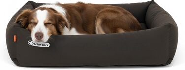 Ортопедичне собаче ліжко Doctor Bark - миється до 95°C, гігієнічне, без запаху, для середніх собак, з м'якою підстилкою (L - 90x80 см, коричневе)