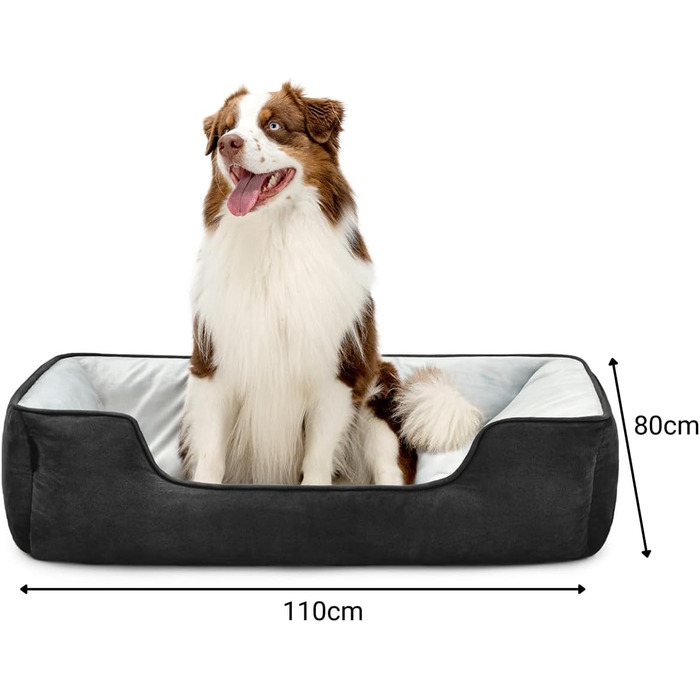 Килимок-ліжко для собак Lionto 2-в-1 з комфортним входом, чорний/сірий, 110x80 см