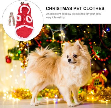 Костюм для собаки/кішки Холібанна, Різдвяний олень, тепла жилетка для зими (L)