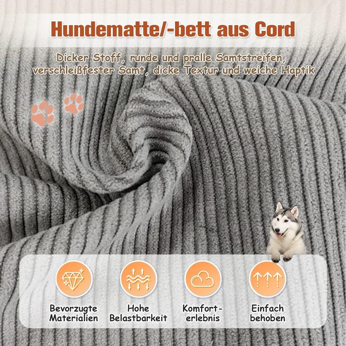 Ортопедичне ліжко для собак 50x30x8 см, м'яке, з антиковзним дном, для маленьких та середніх собак, біле