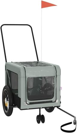 Причіп для велосипеда Gecheer для собак, чорний, з оксфордської тканини та металу, вантажний, транспортний, 93934, зелений (135 x 68.5 x 73.5 см, сірий)