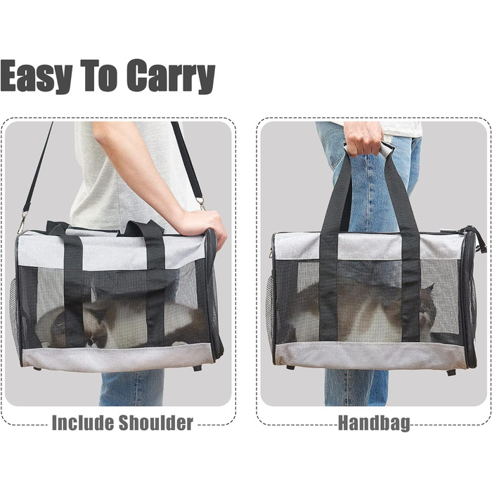 Транспортна переноска для собак та котів HITSLAM, складана, зелена (M)