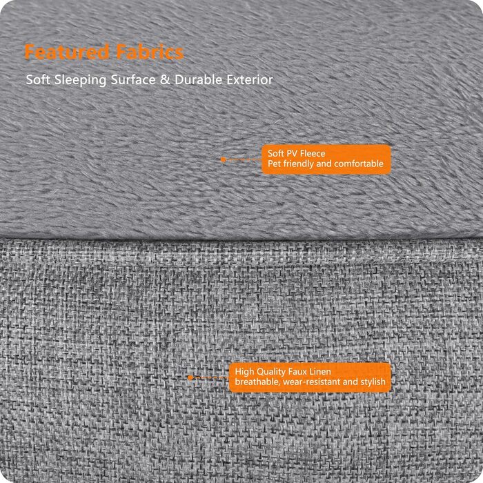 Крісло-ліжко для собак, ліжко для собак, подушка для собак, корзина для собак. Знімне та пральне, світло-сірий колір, 90 x 75 x 25 см