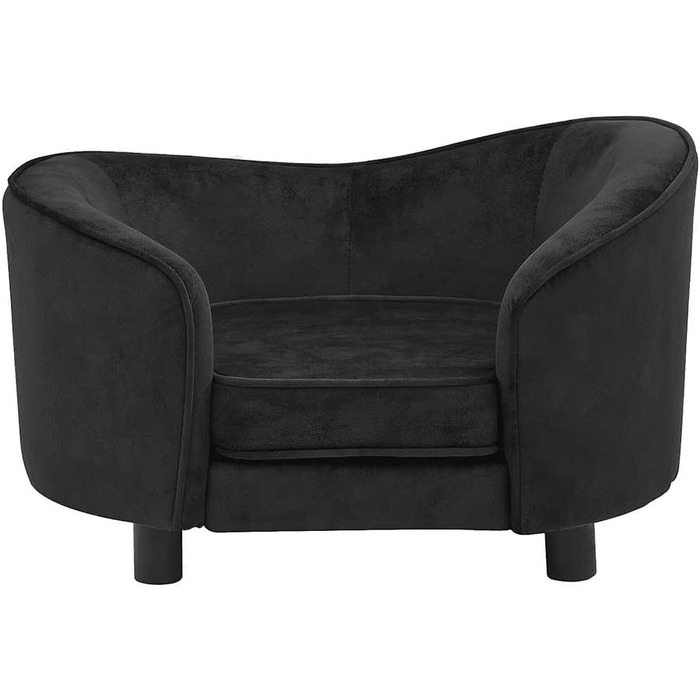 Софа для собак VidaXL чорна 69x49x40 см, м'яке ліжко для собак/кішок