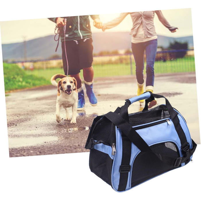 Рюкзак для вигулу собак і котів LOLIPPYY, великий, дихаючий, блакитний