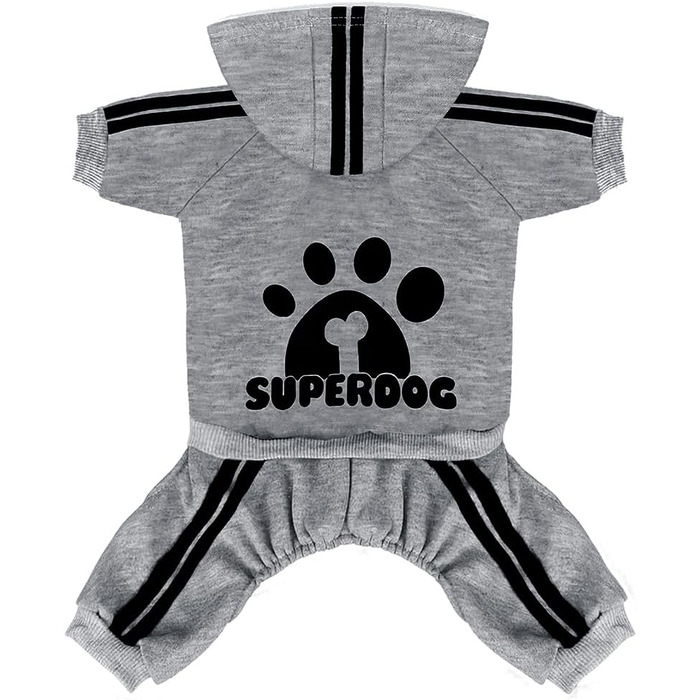 Світшот для собак LONTEPET, теплий зимовий костюм для маленьких собак та цуценят, бавовна, розмір XL, сірий