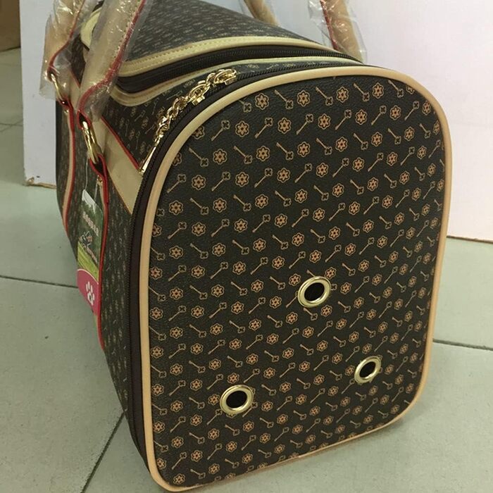 Сумка-переноска для собак та котів, велика, з PU шкіри, модний дизайн