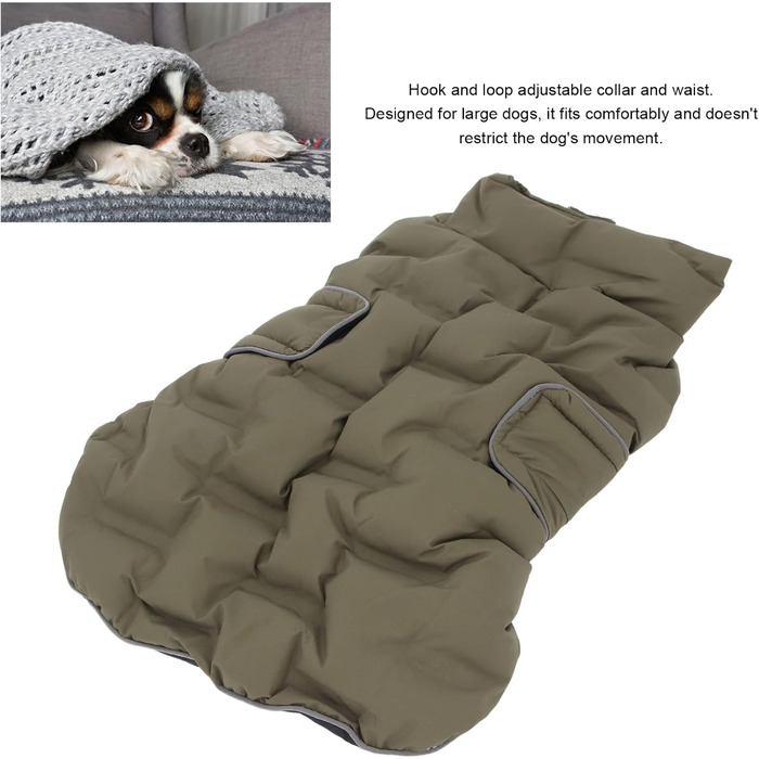 Водонепроникний зимовий одяг для собак: тепла куртка та жилет для великих собак (L)