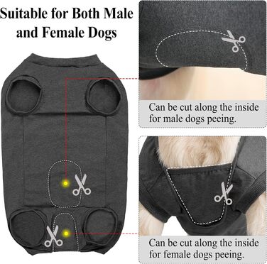 Післяопераційний боді для собак Cyponpy: захист від лизання та ран (L, сірий)