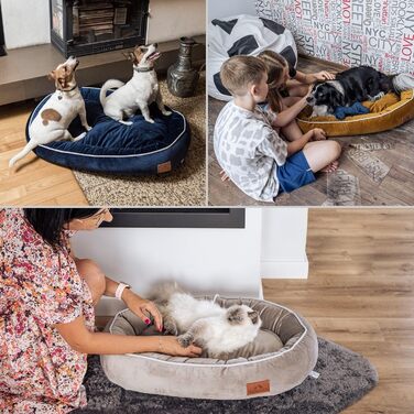 Ортопедичне ліжко для собак середніх порід 95x65 см, бежеве