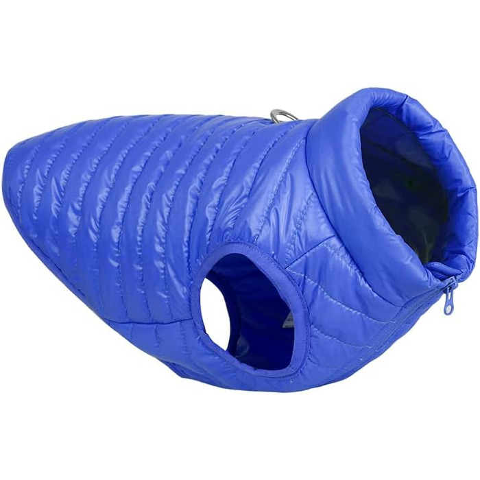 Зимовий теплий водонепроникний одяг для собак з кільцем D, суперлегкий, для малих собак, кошенят та цуценят (XS-XL, темно-синій)