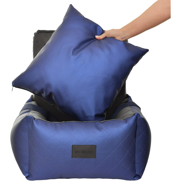 Автомобільний сидіння для собак Bella Weiß: штучна шкіра, м'який плюш, 55x55 см