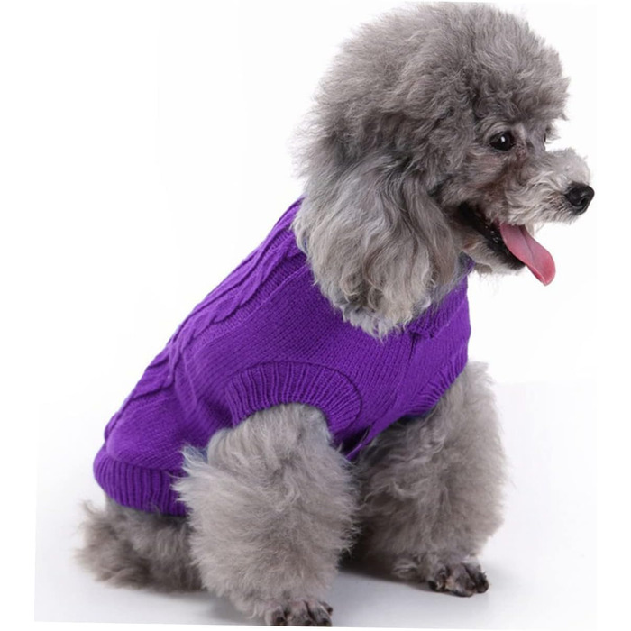 Пов'язка на голову для собак POPETPOP з акрилових волокон, фіолетового кольору, тепла, для зими, миється та повторно використовується, розмір XXXL